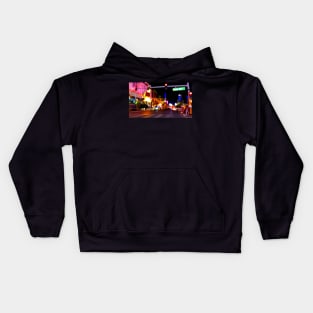 Night Drive Neon Blur Las Vegas 1 Kids Hoodie